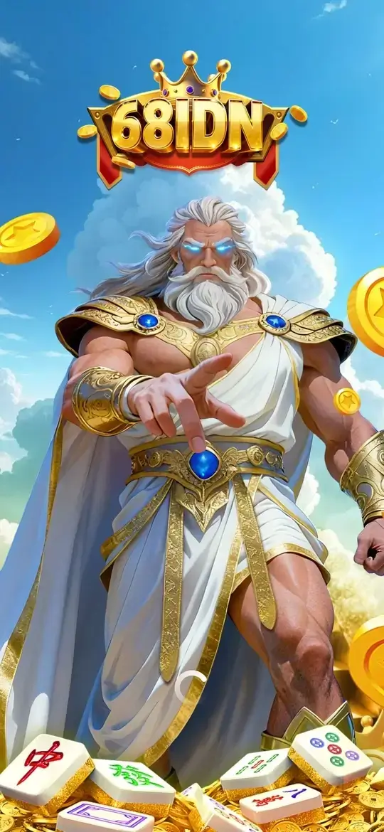 Halaman promosi dengan karakter Zeus